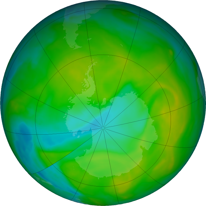 Antarctic ozone map for 01 December 2017